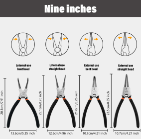 9-inch Snap Pliers 4-piece Set, Model SKQ-009