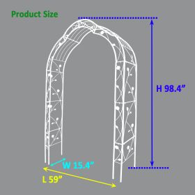 Metal Garden Arch, Climbing Plant Support Rose Arch, Outdoor Arch, Wedding Arch, Party Event Arch, Cream White