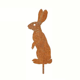 Metal Bunny Yard Stake-Easter Country Garden Decor For Lawn, Patio, Flower Bed