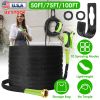 100FT Non-Expandable Garden Hose Kink-Free Lightweight Water Hose Lay Flat Garden Hose with 10 Patterns Hose Nozzle Storage Bag Hanging Hook for Outdo