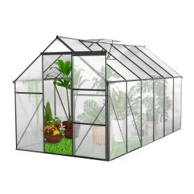 6x12 FT Polycarbonate Greenhouse W  Raised Base  Anchor, Heavy Duty Walk-in