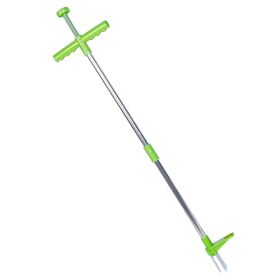 1Pc Weed Puller Twister Stand Up Root Removal Hand Tool 3 Claws Aluminum Grass Manual Remover 38.98in Long Handle With Foot Pedal