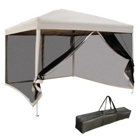 210D Oxford 10' X 10' Pop Up Canopy Tent With Netting, Instant Screen Room House, Tents For Parties,