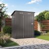 5X3 FT Metal Outdoor Storage Shed, Tool Shed with Pitched Roof and Lockable Door Compact Metal Tool Shed for Garden, Backyard, Patio