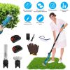 3 In 1 Multifunctional Mini Hedge Trimmer & Grass Shear Electric Cordless Handheld Hedge Trimmer with 90° Rotatable Head Telescopic Extension Pole Glo