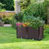 Raised Garden Bed Planter for Outdoor Plants Plastic Planters Box Elevated Garden Boxes Plant Pots of Garden Patio Balcony Deck to Planting Flowers Ve