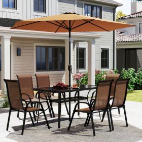 Outdoor dining table and chair package with umbrella ( Amazon Shipping)(Prohibited by WalMart)