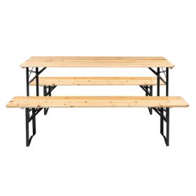 [Replace 28819587]Picnic Combo 3PCS Set, 5.8FT Wood Table and Bench Set