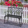 38in Outdoor Orchid Back Aluminum Bench Black