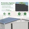 8X6 FT Metal Outdoor Storage Shed, Tool Shed with Pitched Roof Waterproof with Side Window and Lockable Door, Metal Tool Shed for Garden Tool Storage