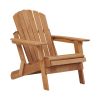 Oversize Wooden Outdoor Folding Adirondack Chair with Pre-Assembled BackRest & SeatBoard, Wood Patio Chair for Garden Backyard Porch Pool Deck Firepit
