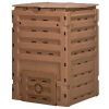 450L Garden Compost Bin with 2 Sliding Doors, Brown