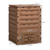 450L Garden Compost Bin with 2 Sliding Doors, Brown