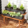 Double layered woody plant rack, staircase style flowerpot rack