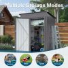 5X3 FT Metal Outdoor Storage Shed, Tool Shed with Pitched Roof and Lockable Door Compact Metal Tool Shed for Garden, Backyard, Patio