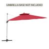 11FT Patio Umbrella Outdoor Square Double Top Umbrella in Red (without Umbrella Base)