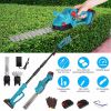 3 In 1 Multifunctional Mini Hedge Trimmer & Grass Shear Electric Cordless Handheld Hedge Trimmer with 90° Rotatable Head Telescopic Extension Pole Glo