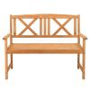 117*61*90cm Outdoor Garden Fir X Back Wooden Bench Burlywood