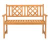 118*56.5*90cm Outdoor Garden Fir Grid Back Wooden Bench Burlywood