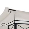 10x12 Ft Outdoor Patio Gazebo Replacement Canopy,Double Tiered Gazebo Tent Roof Top Cover Only(Frame Not Include)-Beige/White