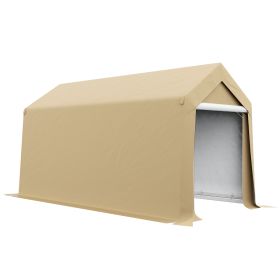 Outsunny 7' X 12' Garden Storage Tent, Heavy Duty Outdoor Shed, Waterproof Portable Shed Storage She (Color: Beige)