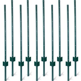 Fence Posts 3Feet - 10Pack, Heavy Duty Metal Fence Post With U-Channel, Steel Fence U-Post For Holding Garden Wire Fence, Corner Anchor Posts Etc. (Option: 4Feet-10Pack)