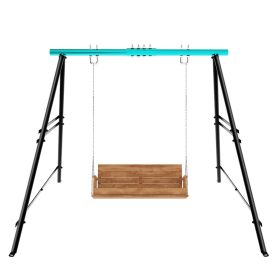 Swing Sets for Backyard, Outdoor Porch Swing Frame, Hammock Chair Stand Only, Max Load 550Lbs A-Frame Swing Stand, Swing Set for Patio, Playground (Color: Blue)