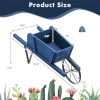 2 In 1 Wheelbarrow Planter, Wooden Wagon Planter with 9 Magnetic Accessories for Garden Yard
