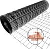 Black Vinyl Coated Welded Wire Fence PVC Coated Metal Hardware Cloth Garden Plant Barrier Chicken Coop Wire Mesh Roll for Outdoor Landscaping Home Imp